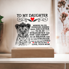 To My Daughter Lion Crown – Acrylic Square